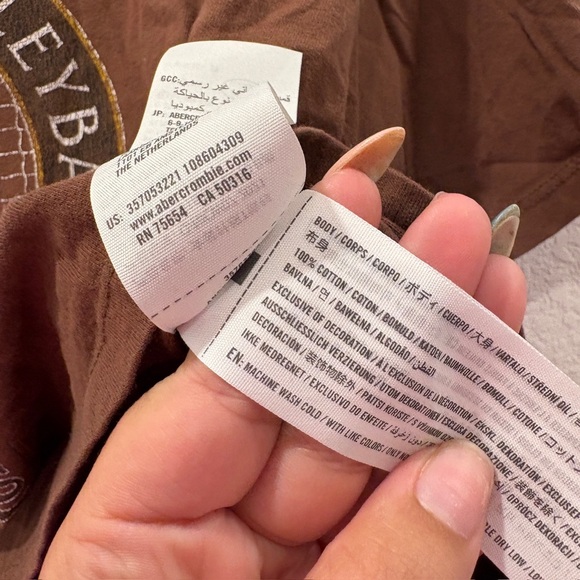 Hollister Carmel Beach Volleyball Cropped Graphic Tee Brown Womens Small - Picture 5 of 8